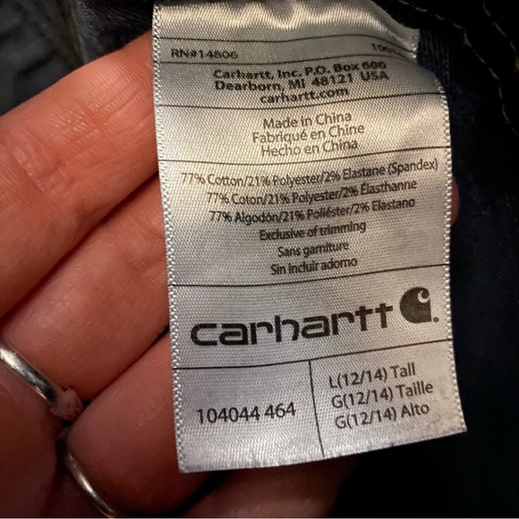 Women’s carhartt overalls large 12-14 tall - Picture 2 of 3